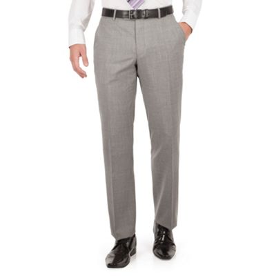 J by Jasper Conran J by Jasper Conran J by Jasper Conran Light grey flat front tailored fit italian suit trouser
